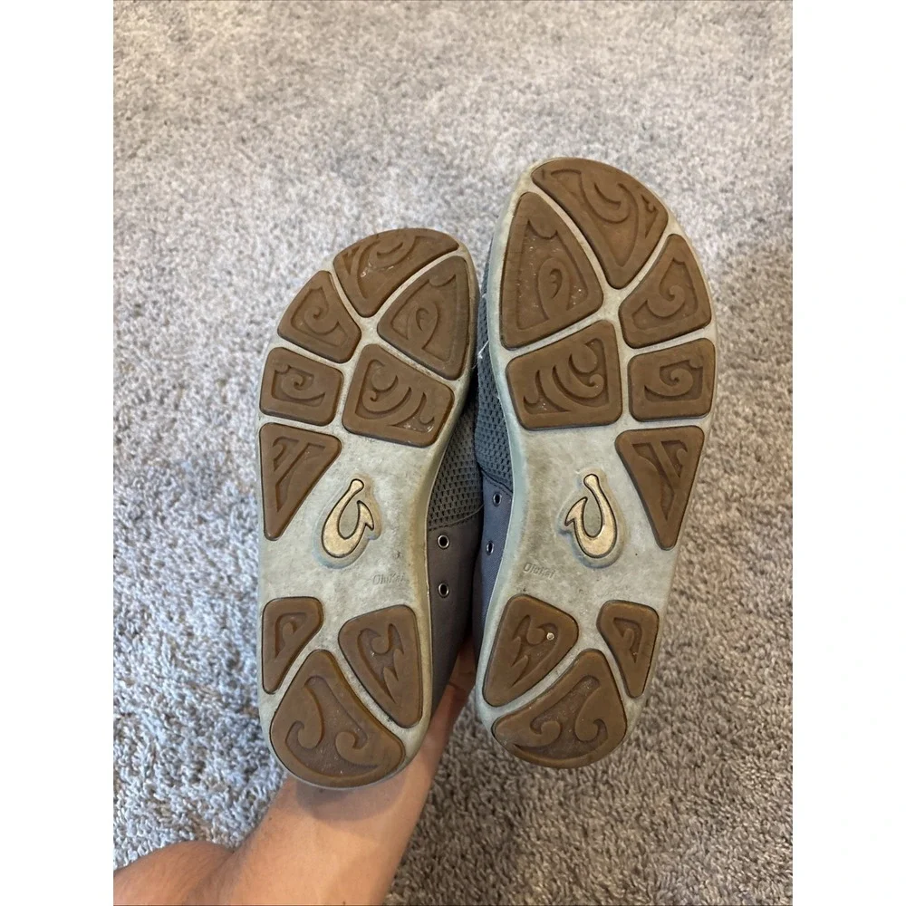 OluKai Nohea Moku Men’s 10.5 Gray Mesh Comfort Sneaker Casual Shoe Beach Sneaker